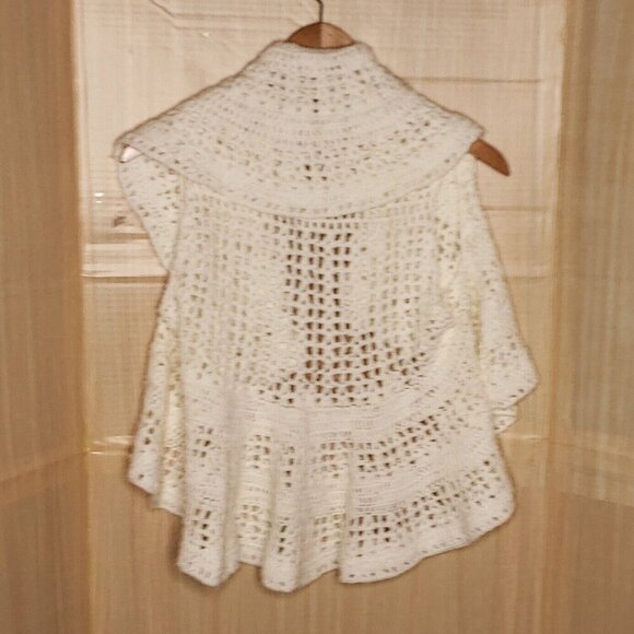 Forever 21 Womens White Open Front Chunky Sweater Vest Small - Picture 2 of 5